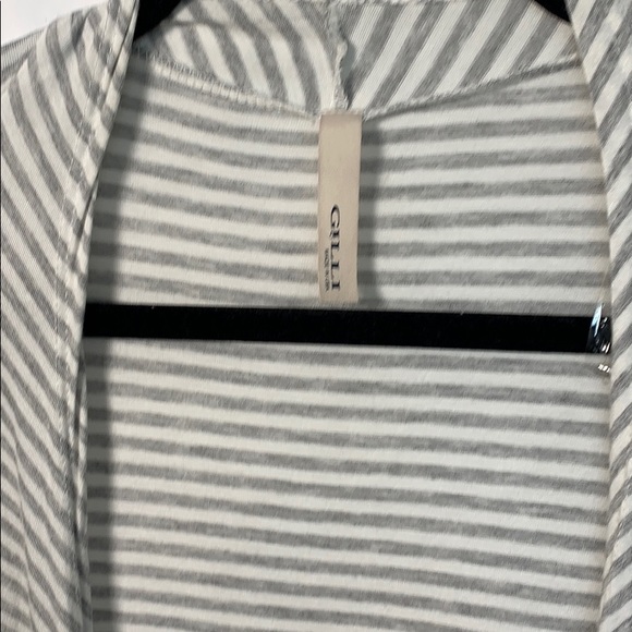 Ivory and grey stripe cardigan (E0062) - Picture 2 of 3